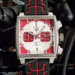 Best Copy Tag Heuer Monaco Watch Rubber Strap Red Subdials